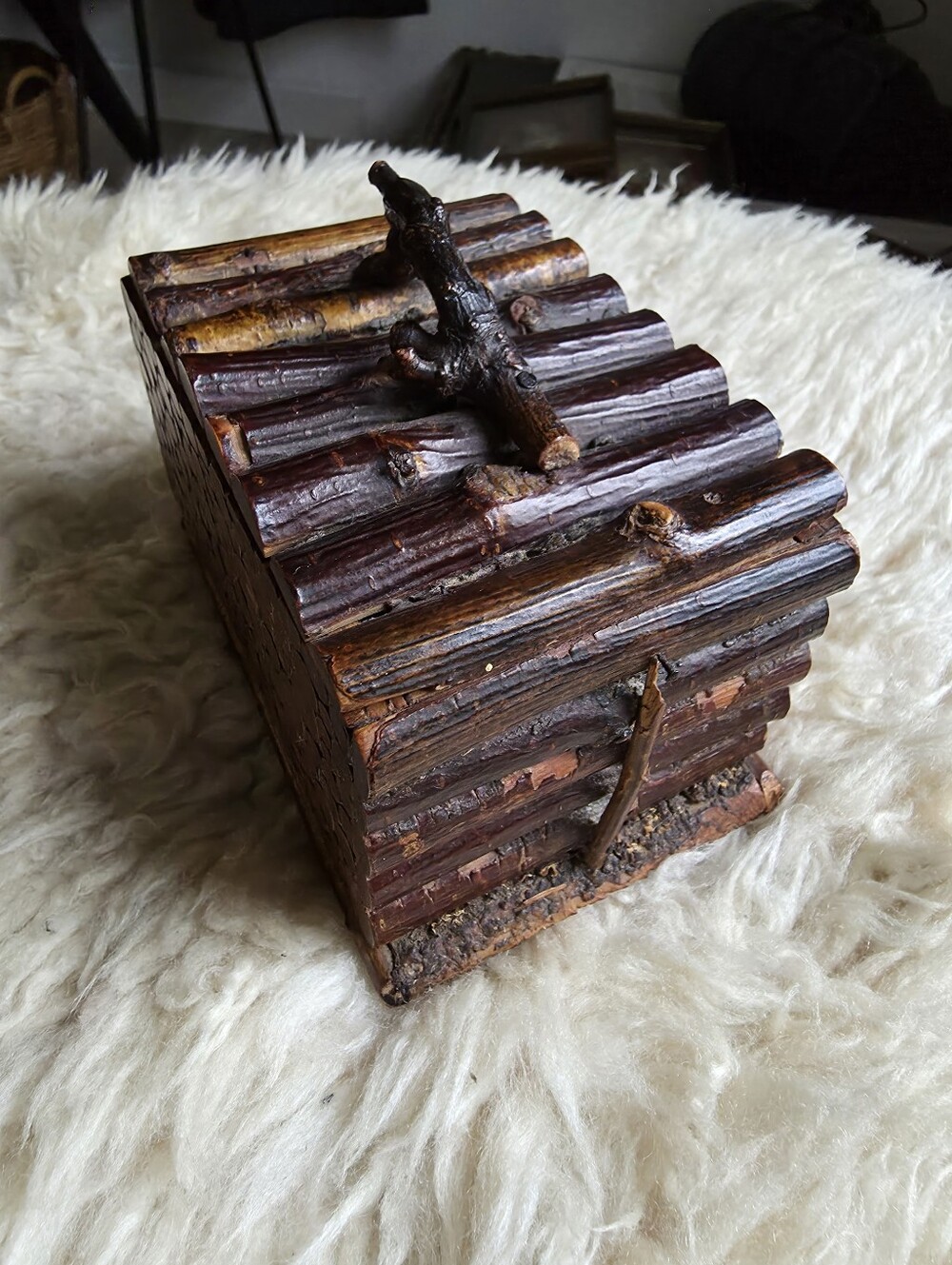 Antique german Black Forest jewelry box early 1900's woodwork